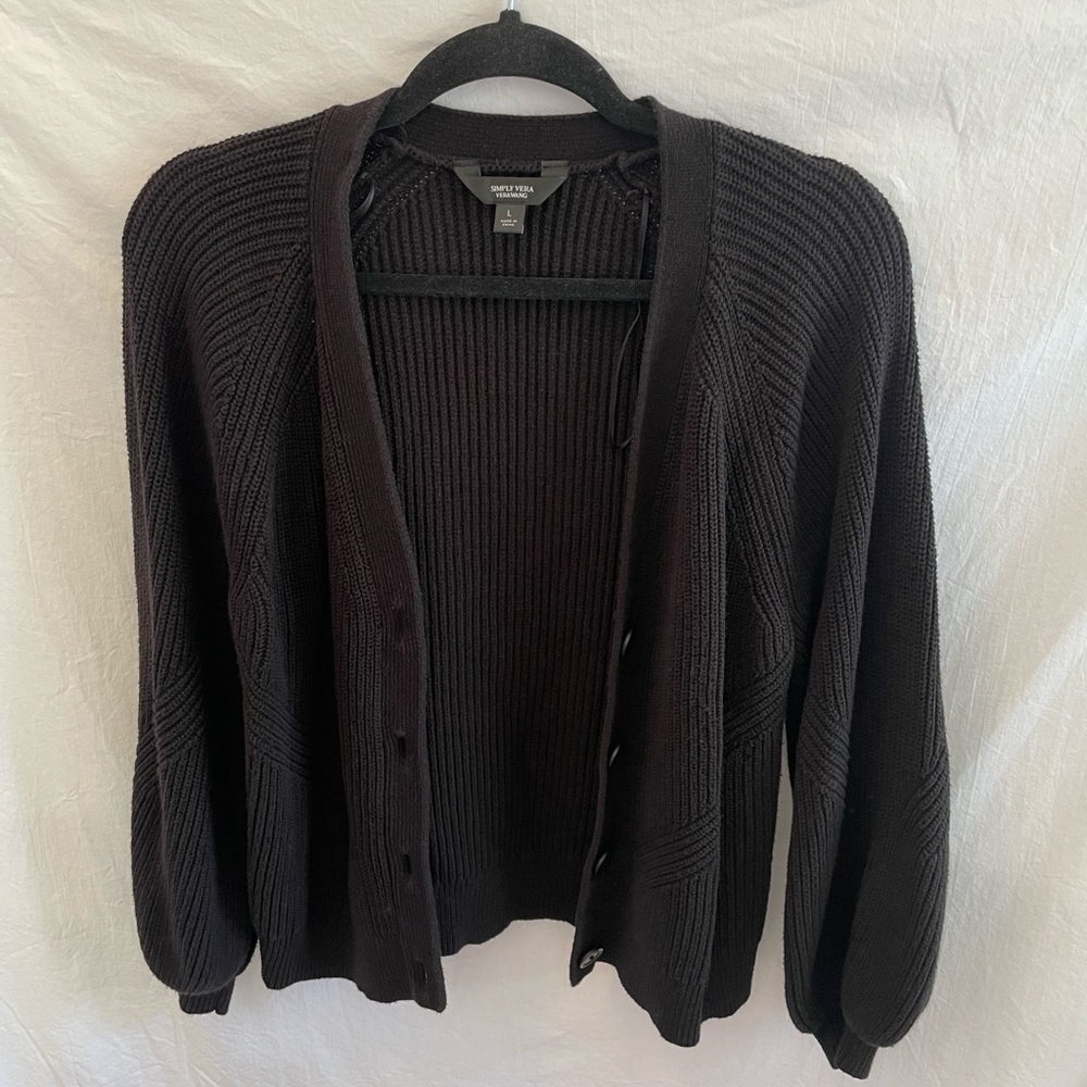 Simply Vera Vera Wang Black Cardigan